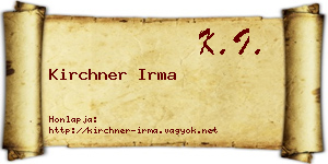 Kirchner Irma névjegykártya