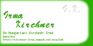 irma kirchner business card